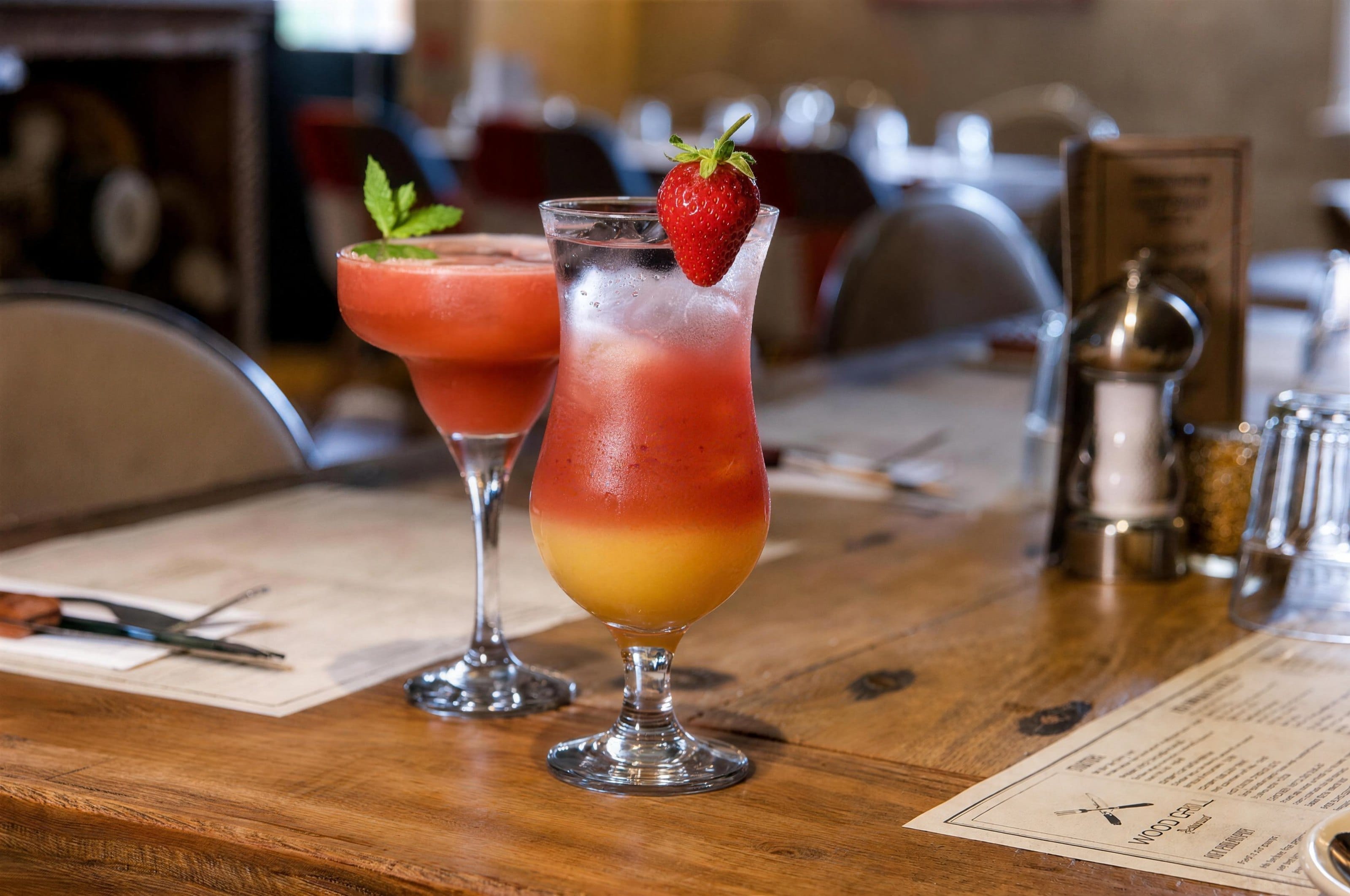 Cocktails on a bar