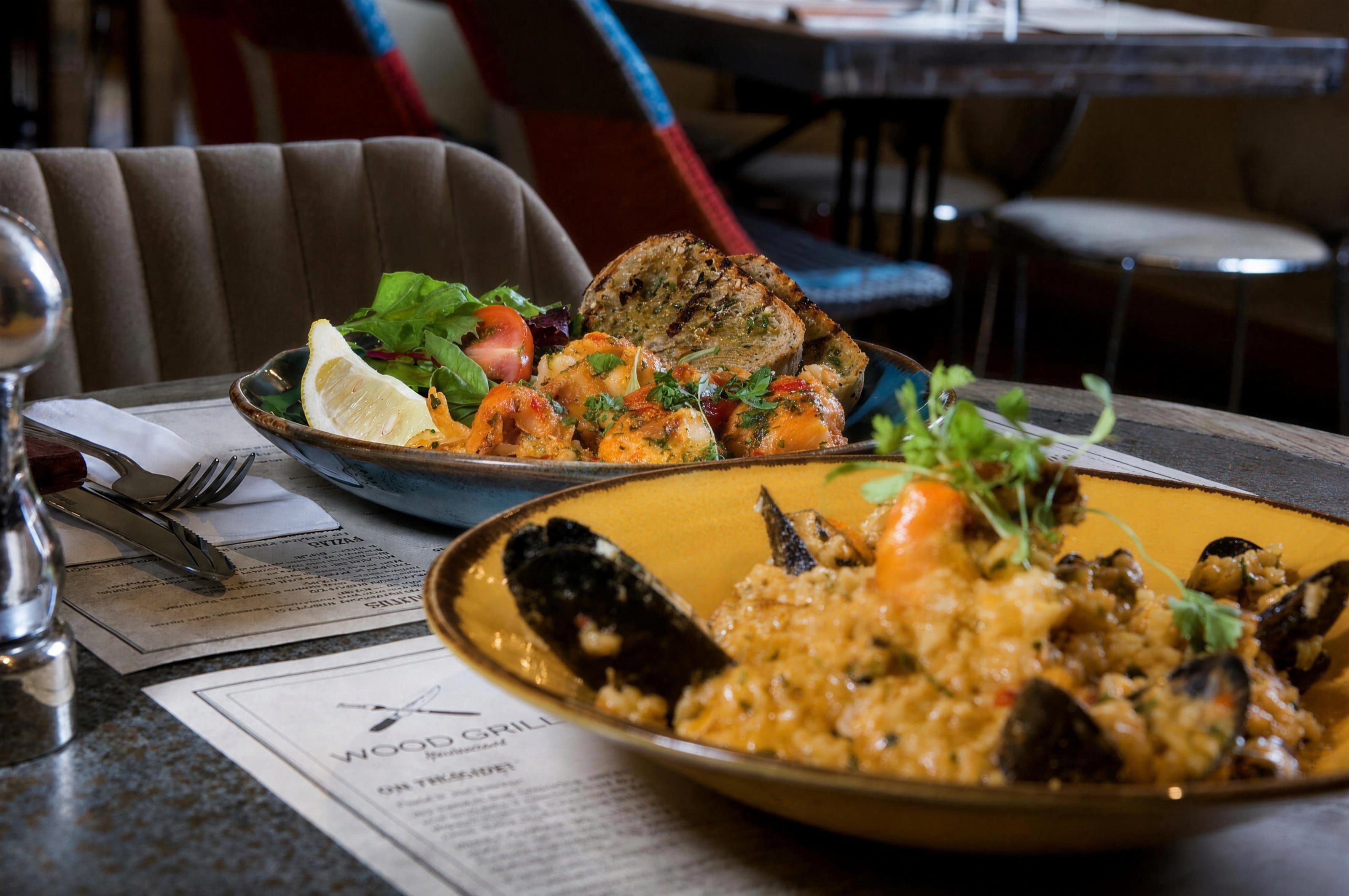 Seafood paella